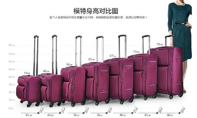 行李箱尺寸对照表 行李箱尺寸对照表